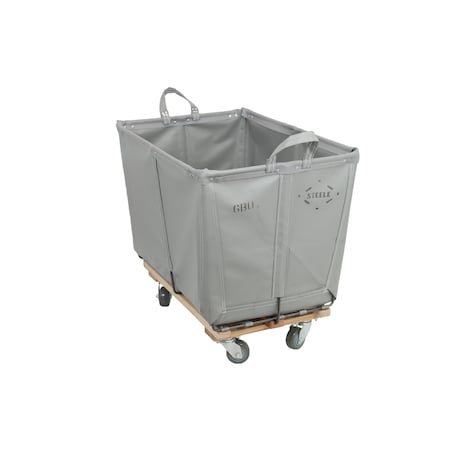 Steele Canvas Basket 6 BU Permanent Truck Grey Vinyl w/Grey Vinyl - 6in Casters 966VGRYVGRYW6